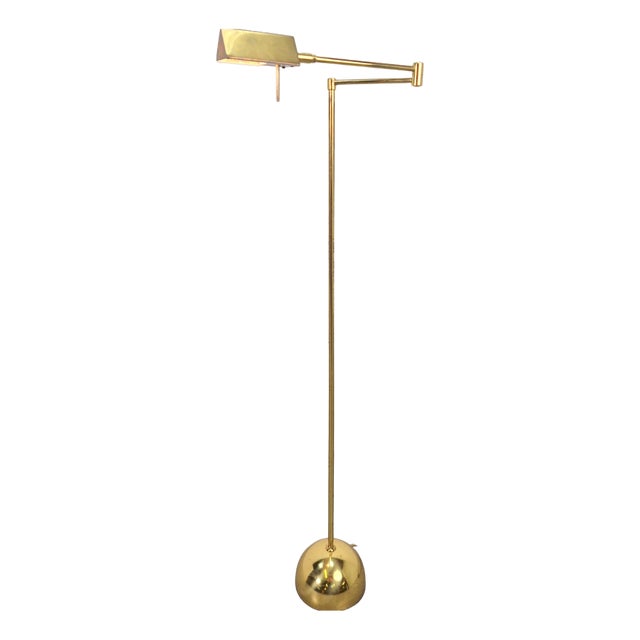 Adjustable Brass Floor Lamp from Sölken Leuchten, 1970s For Sale