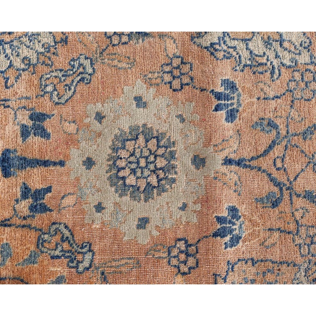 Textile Antique Persian Tabriz Handwoven Wool Rug For Sale - Image 7 of 8