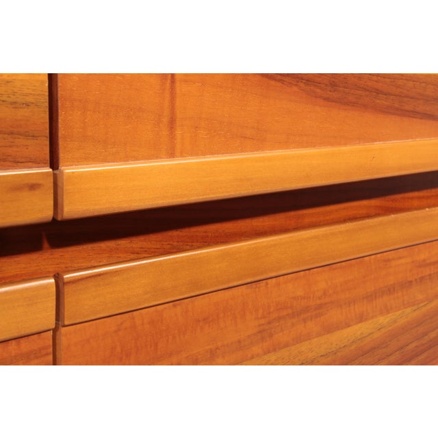 Italian Architectural Chest of Drawers in Walnut, 1970 For Sale - Image 10 of 12