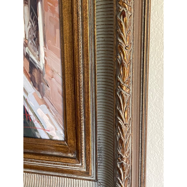 Mid 20th Century Venice Bridge Framed Oil Painting by Claudio Simonetti For Sale In Austin - Image 6 of 9
