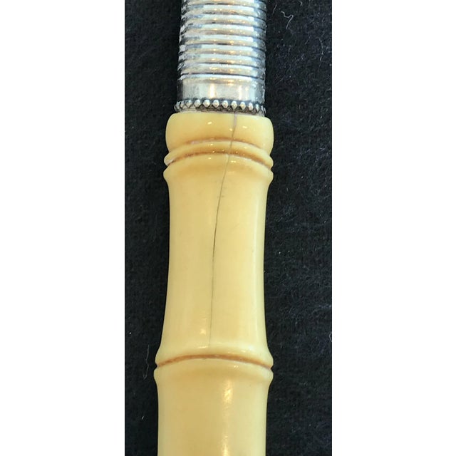 Metal Antique British Faux Bamboo Silver Bread Fork For Sale - Image 7 of 9