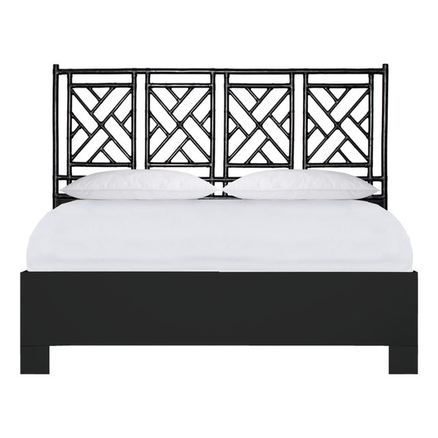 Chippendale Platform Bed California King - Black For Sale