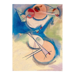 “Asia”, a Geometric Abstraction of the Second Generation for American Expressionists school.in Pastel on Paper