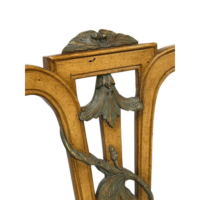 Mid 20th Century French Louis XVI Floral Carved Side Chairs - A Pair For Sale In Saint Louis - Image 6 of 8