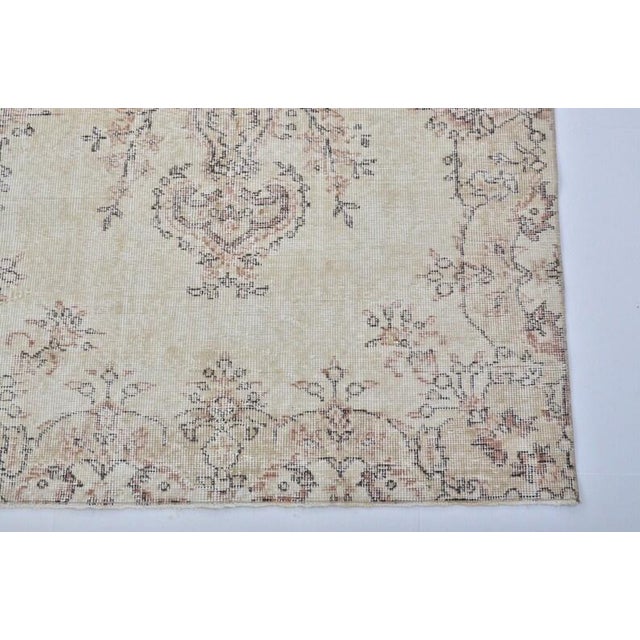 Beige Floor Antique Beige Carpet For Sale - Image 8 of 11