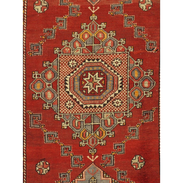 1950s Vintage Red Turkish Oushak Area Rug 5'5 X 8'2 For Sale - Image 5 of 8