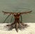 Vintage Distressed Gilt Metal and Glass Wheat Sheaf Table For Sale - Image 13 of 13