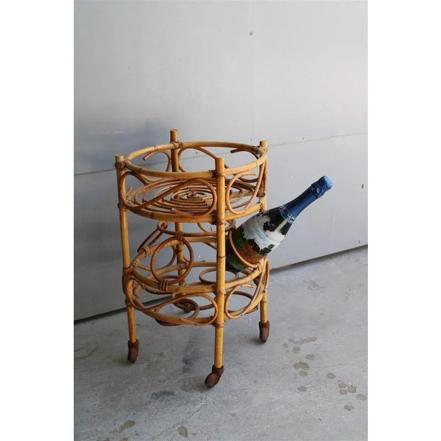 Mid-Century Italian Portable Bamboo Bar, 1950 For Sale - Image 9 of 10