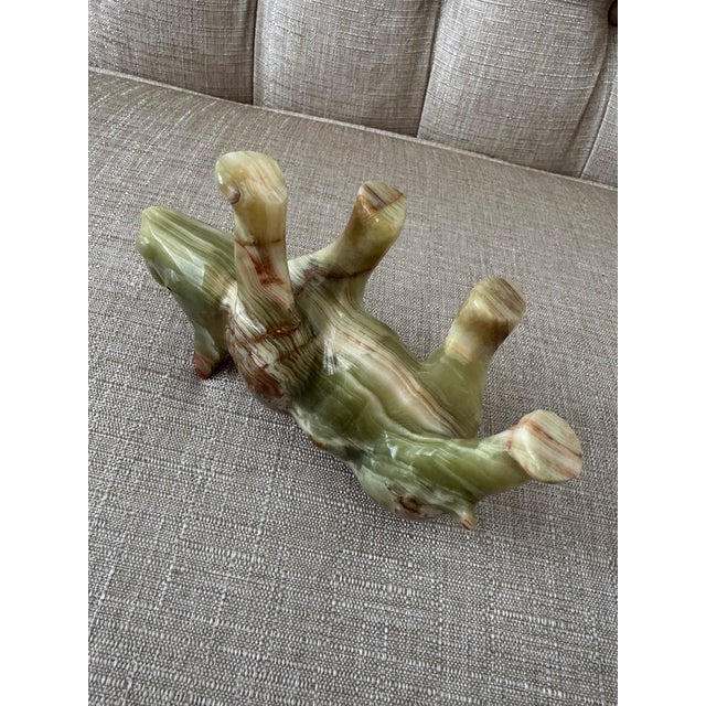 Onyx Hand Carved Onyx/Marble Rhinoceros Figurine For Sale - Image 8 of 8