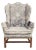 Late 20th Century Tiger Maple Williamsburg Style Hepplewhite Wingback Chair For Sale