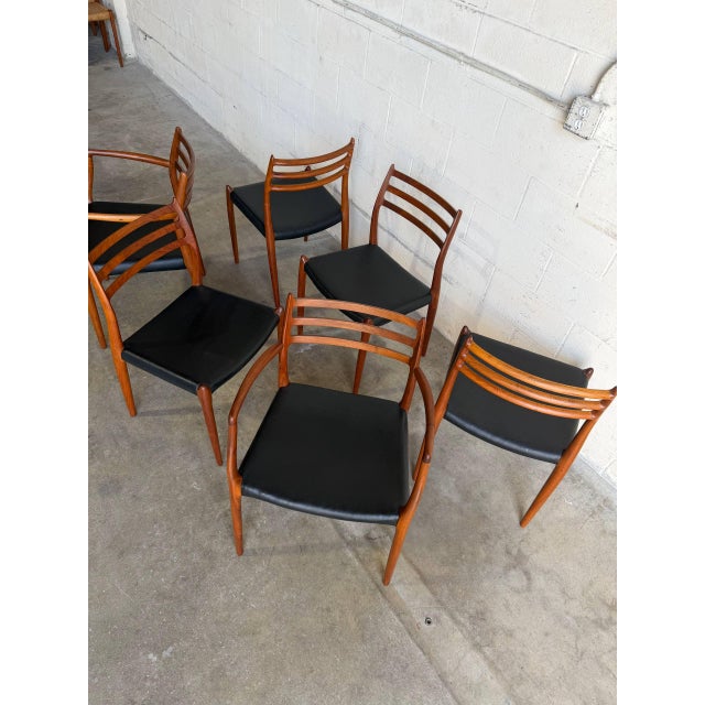 Jl Moller Model 78 and 62 Walnut Dining Chairs Set of 6 Denmark Mid-Century Modern 1960s For Sale - Image 12 of 14