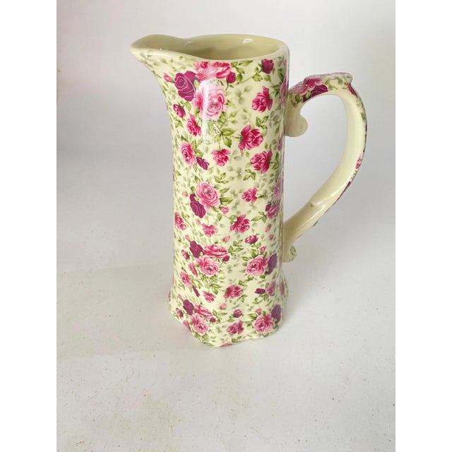Ceramic Antique English Majolica Pink Jug from Staffordshire For Sale - Image 7 of 9
