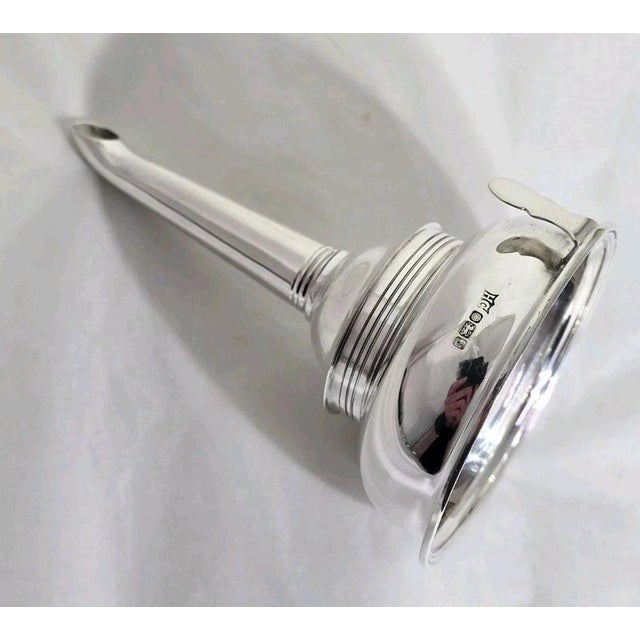 Sterling Silver Wine and Spirit Funnel by Hugh Crawshaw, Sheffield 1992 Material: Sterling Silver A vintage sterling...