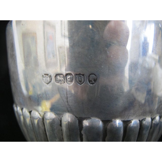 Silver Engraved Hand & Dagger Crest Sterling Silver Teapot Coffee Hot Water Warmer Pot For Sale - Image 8 of 12