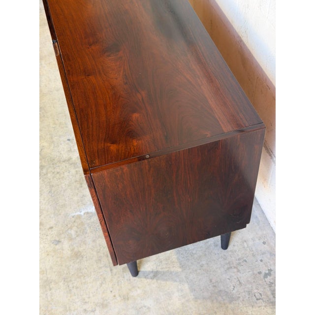 1960s Rosewood Sideboard With 4 Drawers and Cabinet Door Denmark Mid-Century Modern 1960s For Sale - Image 5 of 13