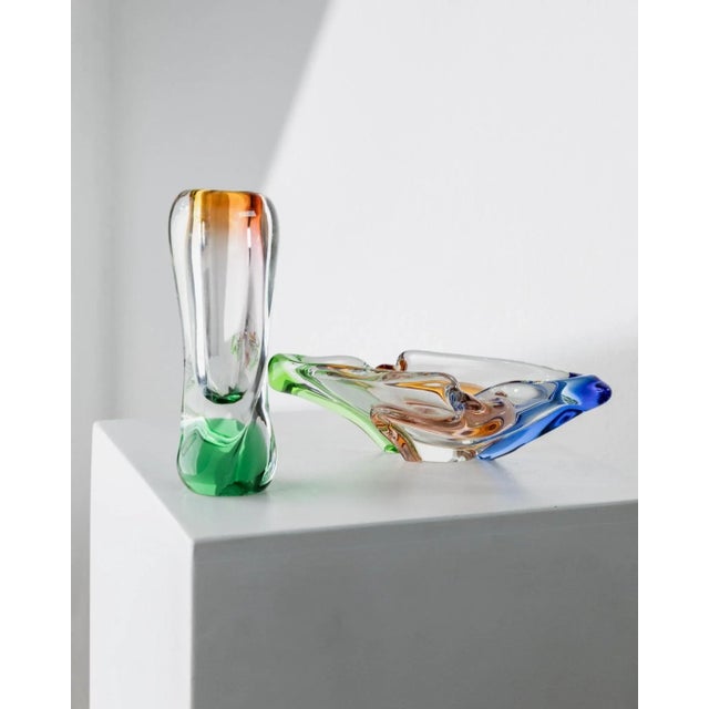 Vintage Rhapsody Bowl and Vase in Glass attributed to Frantisek Zemek for Mstisov, 1960s, Set of 2 For Sale - Image 10 of 11