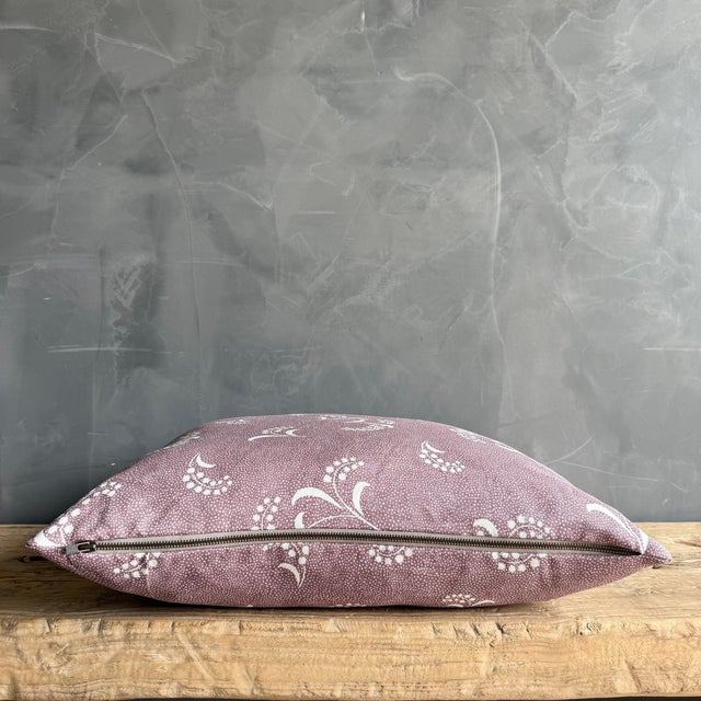 Textile Carolina Irving Mimosa Viola Pillow With Brass Zipper Down Insert 22" X 22" For Sale - Image 7 of 7