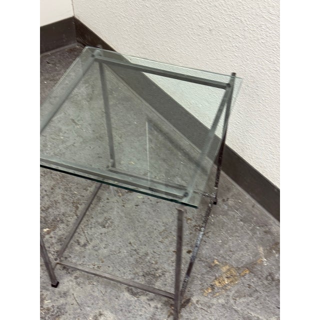 Contemporary Contemporary Glass Top Side Table For Sale - Image 3 of 12