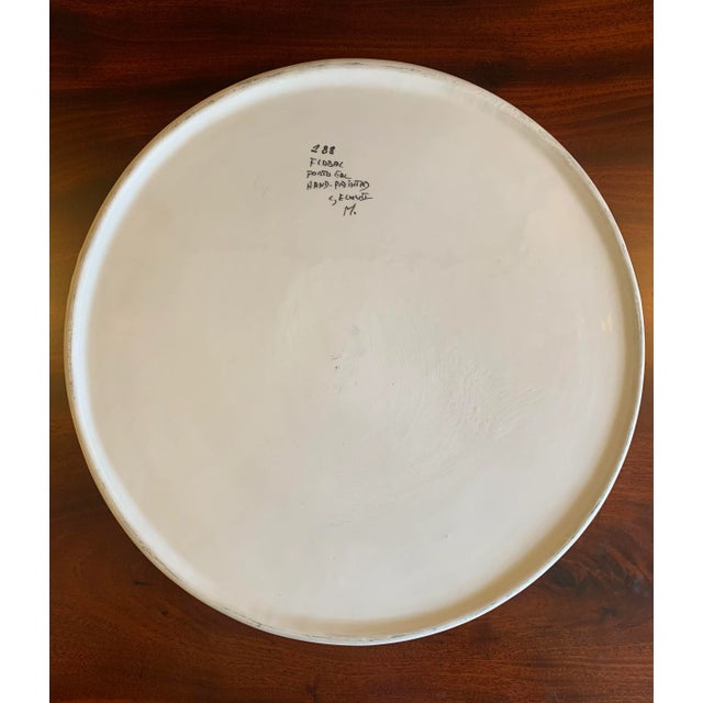 Vintage Hand Painted Ceramic Serving Tray From Portugal For Sale - Image 9 of 12