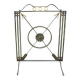 French Art Deco Neoclassical Style Wrought Iron Fireplace Screen With Arrows, Circa. 1930 For Sale