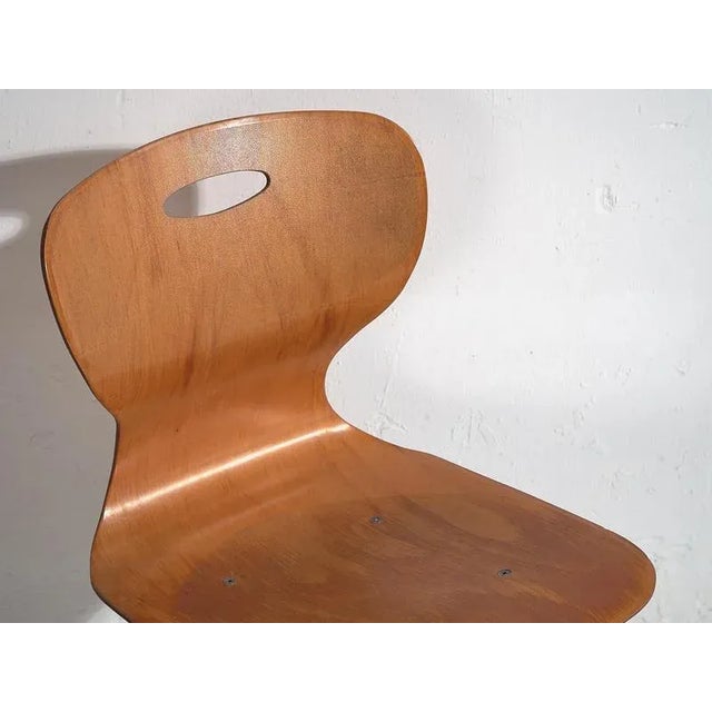 Blue Vintage Turquoise Blue School Chairs, 1950, Set of 4 For Sale - Image 8 of 10