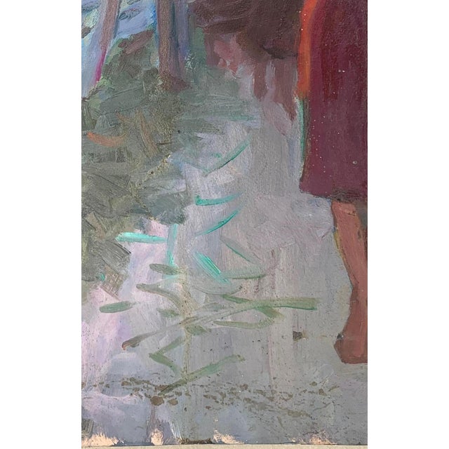 Rural Landscape Antique Painting Original Soviet Art Ukrainian Artist Sokolovsky G. 44-28 1960s For Sale - Image 6 of 6