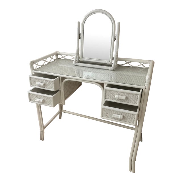 Vintage Angraves Rattan Desk/ Dressing Table For Sale
