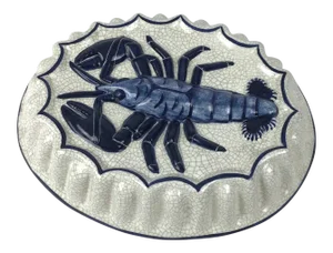Hand Painted Dedham Pottery Signed Pottery Lobster Wall Art