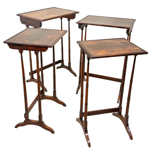 Antique Regency Rosewood Quartetto Nesting Tables, 1825, Set of 4 For Sale - Image 7 of 16