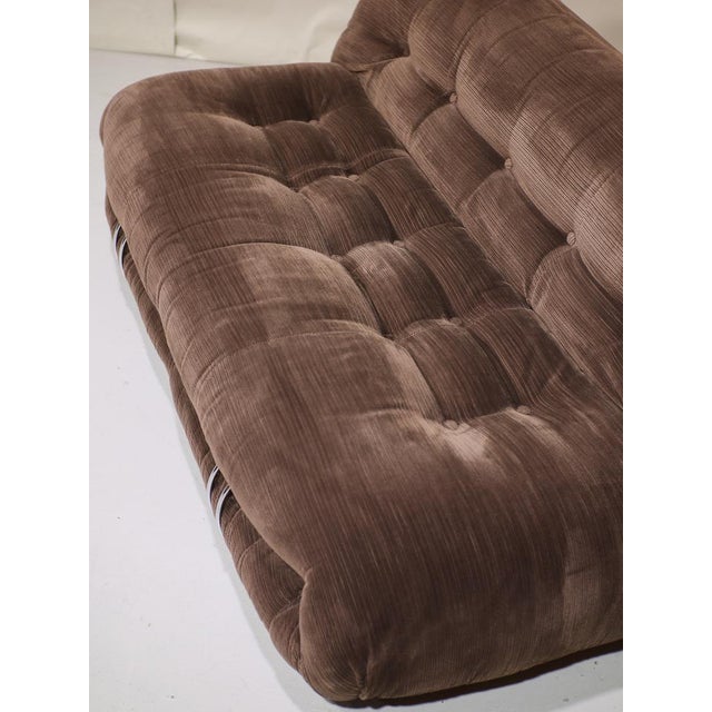 Soriana 2-Seater Sofa in Original Brown Fabric by Afra & Tobia Scarpa for Cassina, Italy, 1970s For Sale - Image 16 of 18