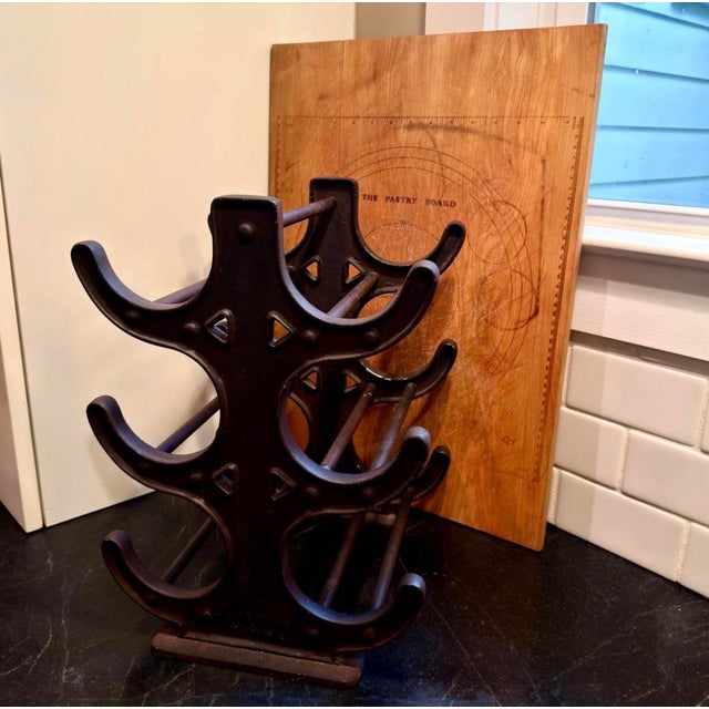 Rustic European Vintage Heavy Metal Wine Rack From Retired Restoration Hardware Collection For Sale - Image 3 of 3