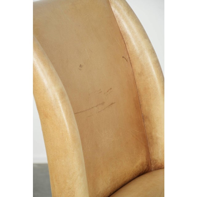 Brown Vintage Chair in Cowhide Leather For Sale - Image 8 of 12