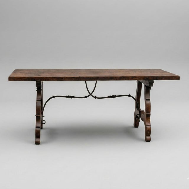 Dining Table with Wrought Iron Stretcher, 1700s For Sale - Image 13 of 13