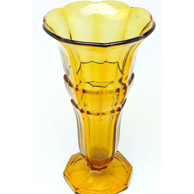 Glass Art Deco Glass Vase from Val Saint Lambert, Belgium, 1950s For Sale - Image 7 of 11