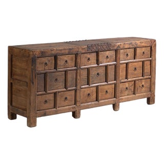 Antique Nine-Drawer Cabinet in Pine Wood, China, 1930s For Sale