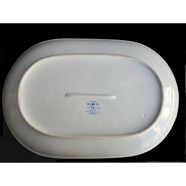 1970s Vista Alegre Block Sextet Harmony Large Oval Serving Platter For Sale - Image 10 of 11