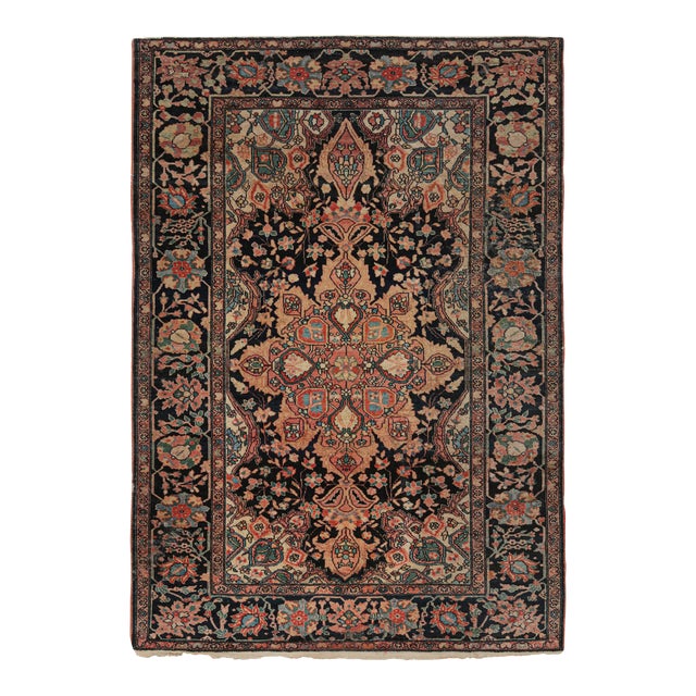 Antique Farahan Persian Rug With Colorful Floral Medallion, From Rug & Kilim For Sale