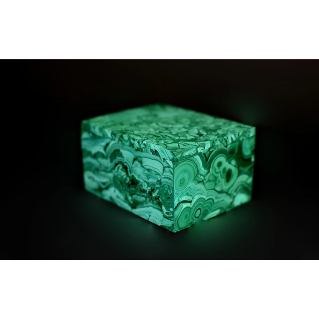 Early 21st Century Natural Malachite Box Waves Italian Hand Crafted For Sale - Image 5 of 10