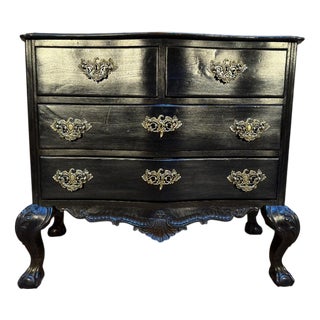Portuguese Chest of Drawers in Blackened Wood For Sale