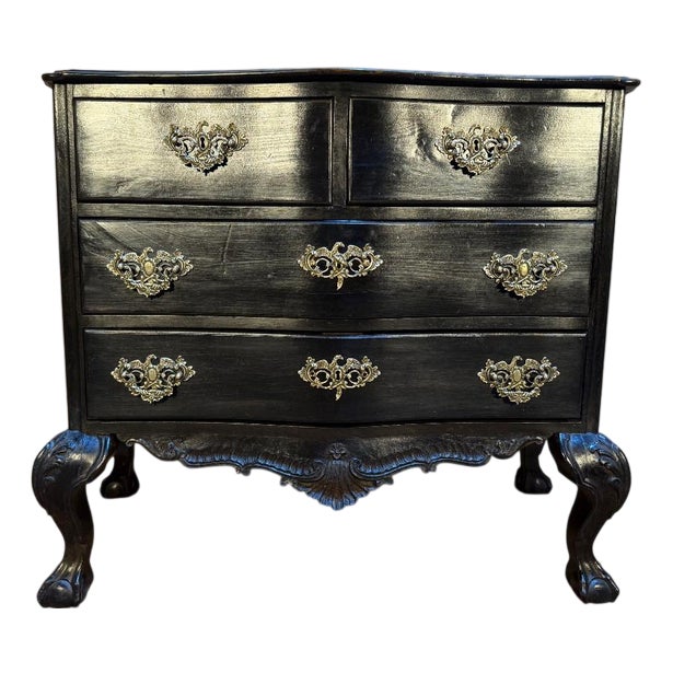 Portuguese Chest of Drawers in Blackened Wood For Sale