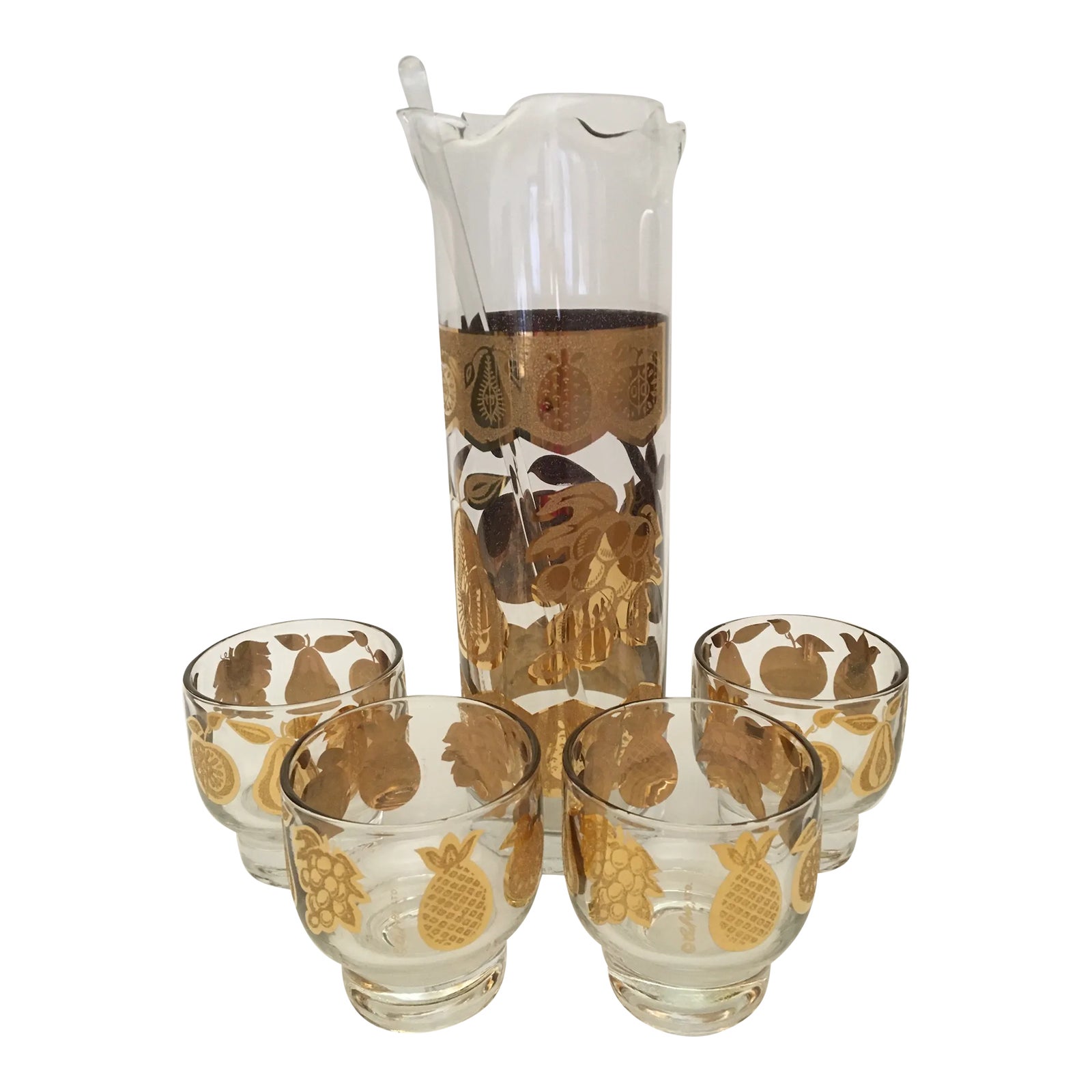 MidCentury Modern Culver Florentine Martini Pitcher With Four Footed