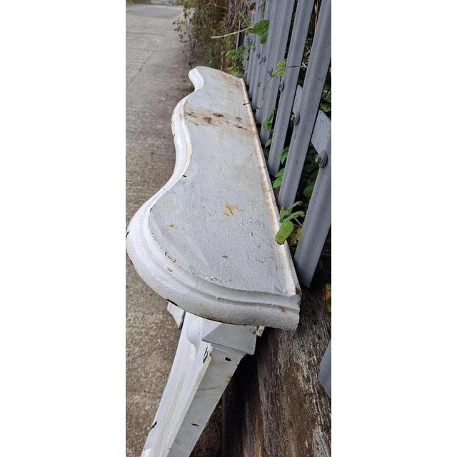 Large Victorian Cast Iron Arched Fireplace with Serpentine Mantel For Sale - Image 6 of 18