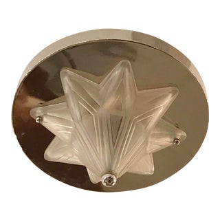 French Art Deco Starburst Flush Mount Chandelier by Genet Et Michon For Sale