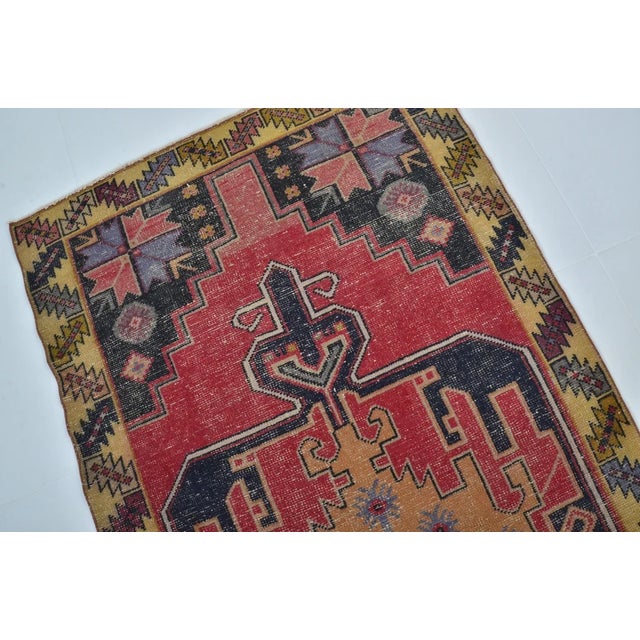 Handmade wool carpet in Turkish Anatolia , Vintage Oushak Rug,Turkish Vintage Anatolian Rug, Handmade wool Rug . One Of...