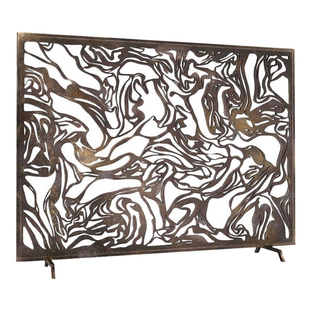 Tobacco Marmol Fireplace Screen Iron For Sale