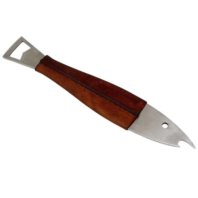 Mid-Century Leather Fish Bottle Opener attributed to Carl Auböck for Amboss, Austria, 1960s For Sale - Image 10 of 10