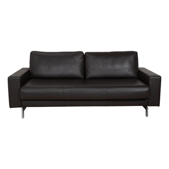 Brown Leather Vida Three-Seater Sofa from Rolf Benz For Sale
