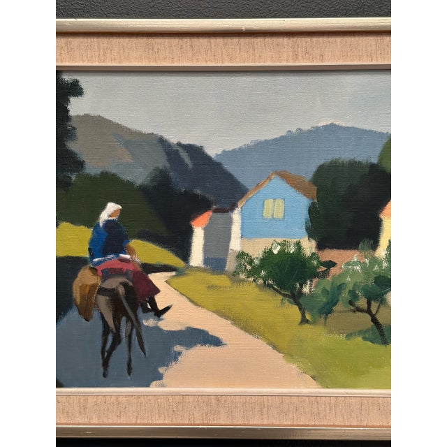 Stig Wernheden, Riders on the Road, Crete, 1960s, Oil on Canvas, Framed For Sale - Image 17 of 18