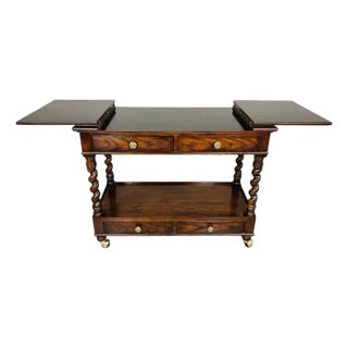 Henredon Four Centuries English Oak Barley Twist Flip Top Buffet Server For Sale