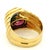 Metal Vintage Italian 18k Gold Double-Stone Ring With Blue Topaz & Garnet, Size 6.75 For Sale - Image 7 of 12
